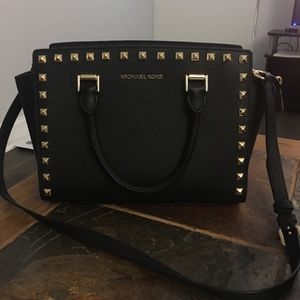 Michael Kors black studded purse